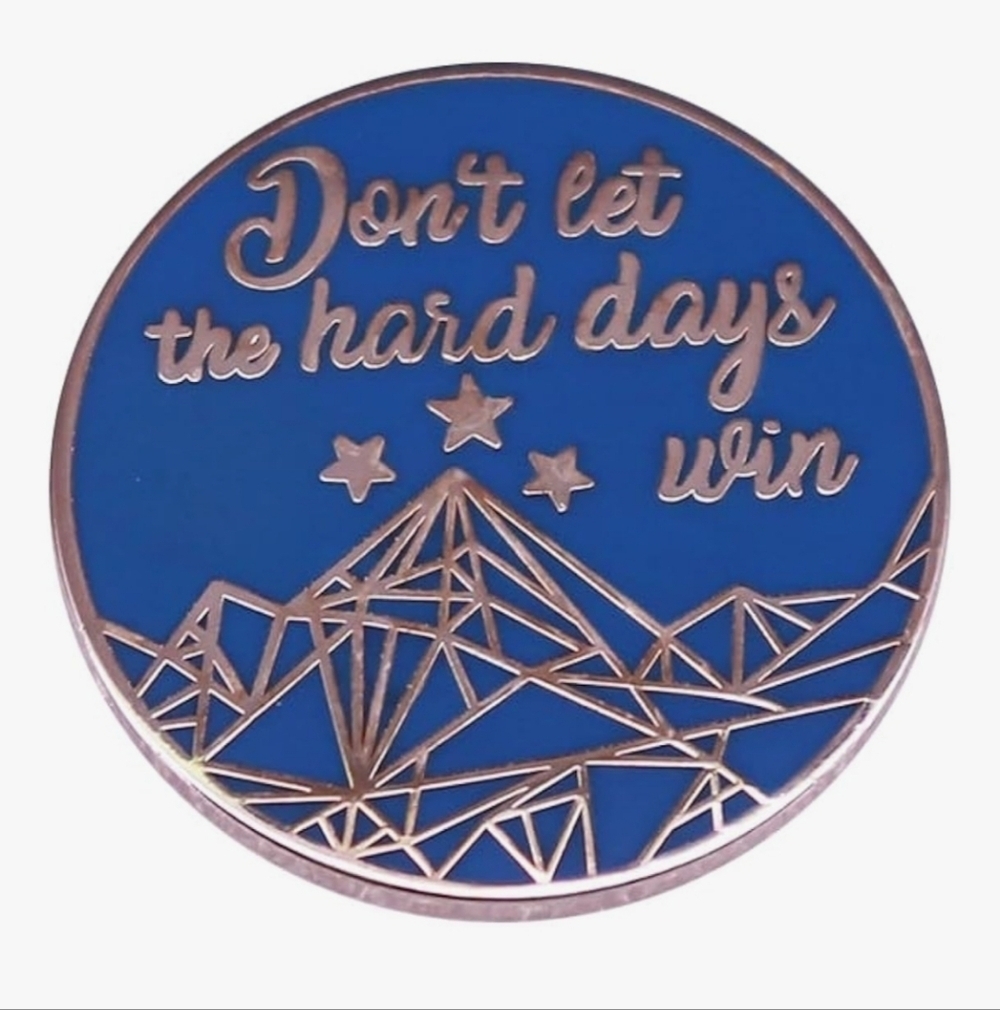 Blue and Gold Motivational Pin